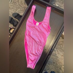 J. Valentine shiny pink bodysuit
